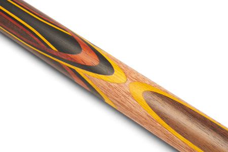 Кий Цветок, напряженный запил, с удлинителем, Розвуд, Пламенный эбен, Падук, Граб (А. Вараксин)