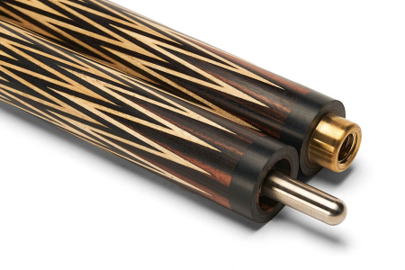 Кий Корона 8-ми перьевая, с 3D гравировкой, Пламенный эбен, Граб (Р. Королев)